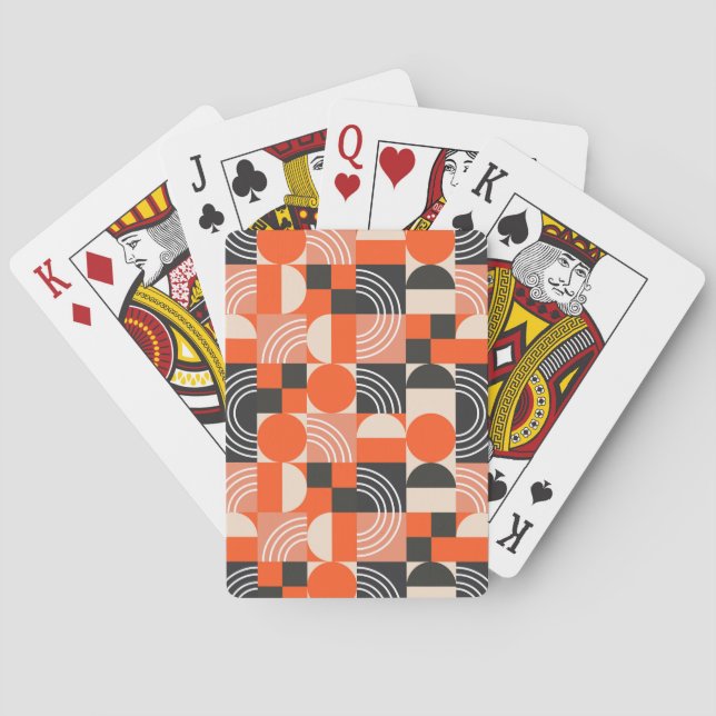 Helles geometrisches Farbblockmuster. Spielkarten (Rückseite)