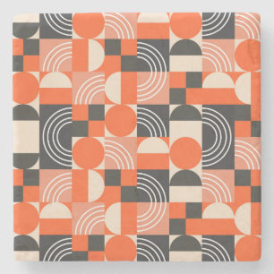 Helles geometrisches Farbblockmuster. Steinuntersetzer