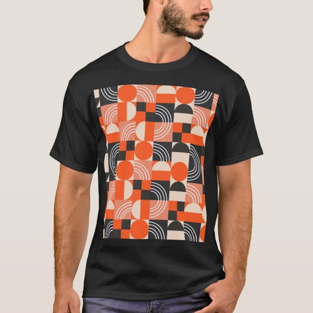 Helles geometrisches Farbblockmuster. T-Shirt (Vorderseite)