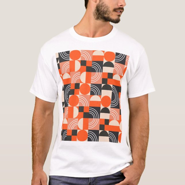 Helles geometrisches Farbblockmuster. T-Shirt (Vorderseite)