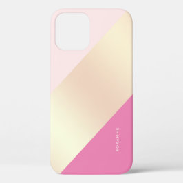 Helles geometrisches Kupfergold und heißrosa Case-Mate iPhone Hülle