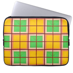 Helles geometrisches Muster mit symmetrischen Form Laptopschutzhülle