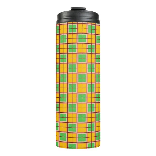 Helles geometrisches Muster mit symmetrischen Form Thermosbecher (Vorderseite)