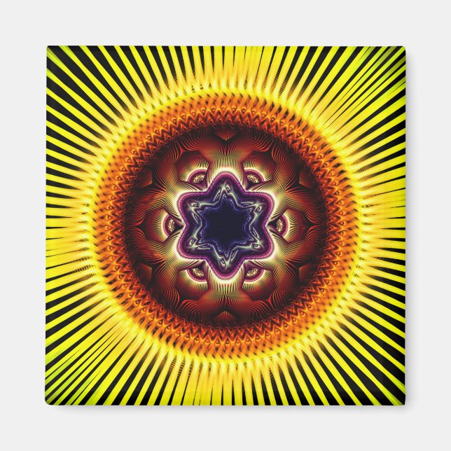 Helles, glänzendes psychedelisches Dekor Magnet (Vorne)