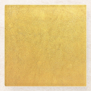 Helles goldenes Leder: Texturierter Hintergrund Glasuntersetzer