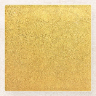 Helles goldenes Leder: Texturierter Hintergrund Glasuntersetzer