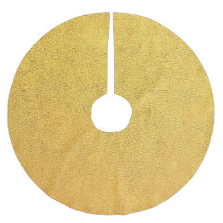 Helles goldenes Leder: Texturierter Hintergrund Polyester Weihnachtsbaumdecke