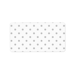 Helles, graues und weißes Polka Dot Muster. Adressaufkleber