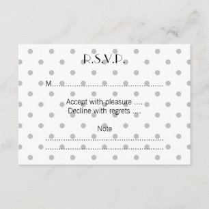 Helles, graues und weißes Polka Dot Muster. RSVP Karte