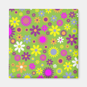 Helles Green Blume Power Pattern Magnet