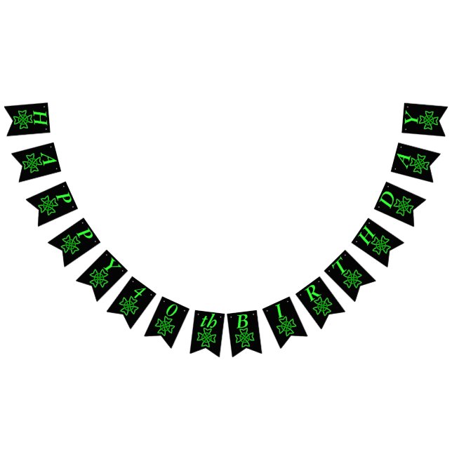 Helles Green Irish Celtic Knot Design auf schwarz Wimpelkette (Alle)