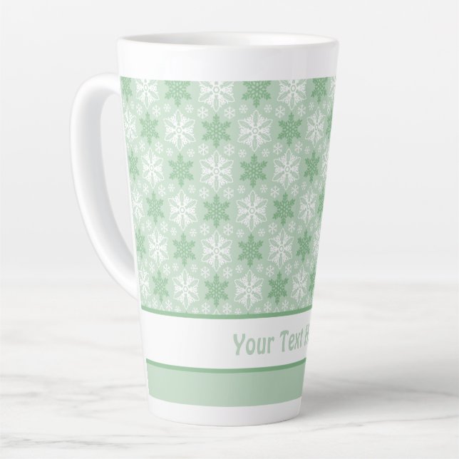 Helles Green und Winter White Snowflake Muster Milchtasse (Linke Ecke)