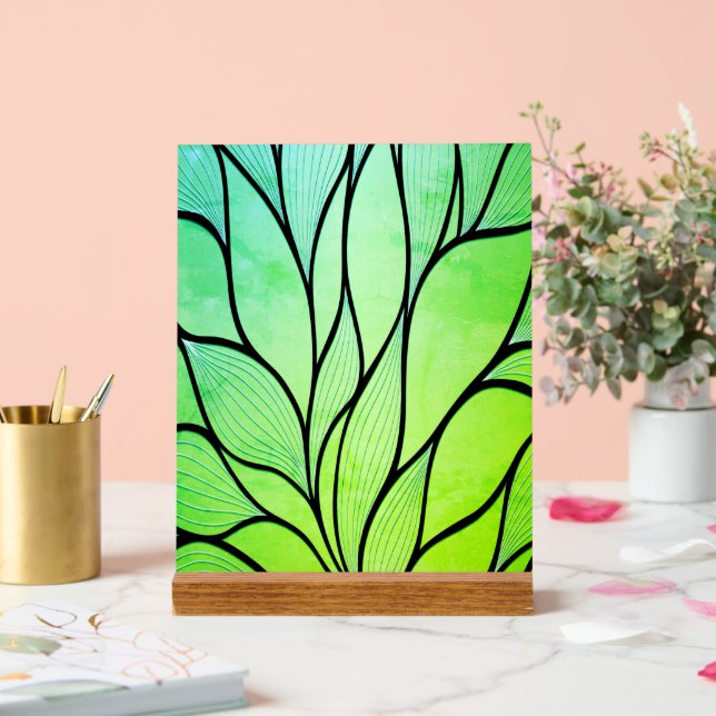 Helles Grünes Blau kreatives Verlass-Muster Acrylschild (Hochzeit)