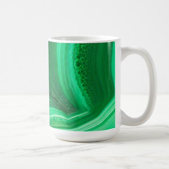 Helles grünes Malachit-Mineral Kaffeetasse (Rechts)