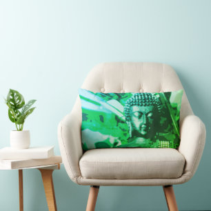 Helles grünes Ombre-Buddha-Meditations-Zen Lendenkissen