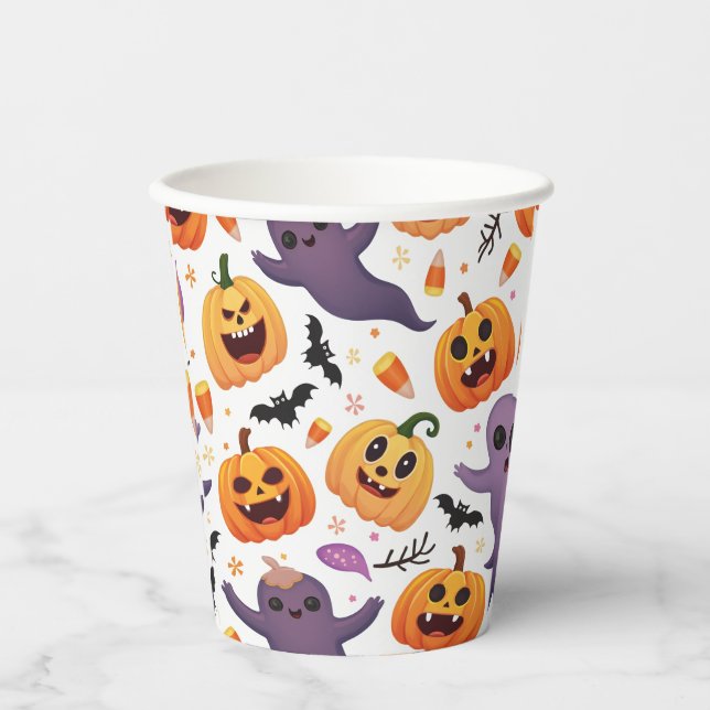 Helles Halloween Paper Cups - Festive Party Cups! Pappbecher (Vorderseite)