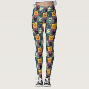Helles Halloween Patchwork Print Leggings