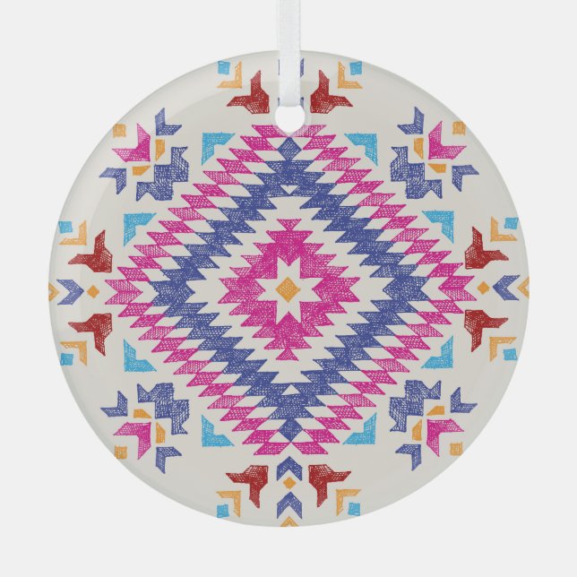 Helles, handGezeichnet Tribal Design Element. Ornament Aus Glas (Vorderseite)