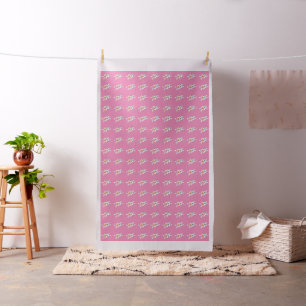 Helles Happy White Bunny Thumbs Up Sign Pink Stoff