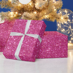 Helles heißes Rosa Funkelndes rosa Glittermuster Geschenkpapier