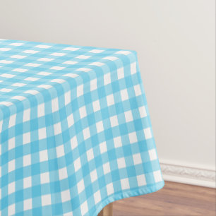 Helles Himmelblau Gingham Tischdecke