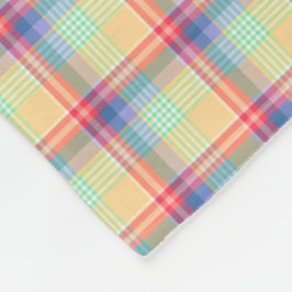 Helles kariertes Pastellmuster Fleecedecke