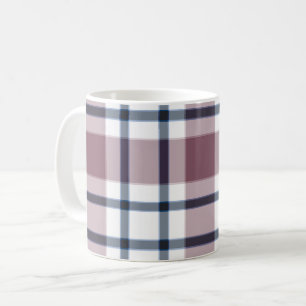 Helles kariertes Retro-Muster braun grau weiß Kaffeetasse