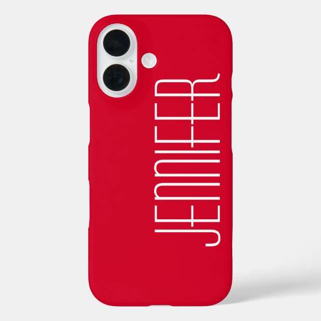 Helles Kirschrot, Personalisierter Jumbo-Individue iPhone 16 Hülle (Rückseite)