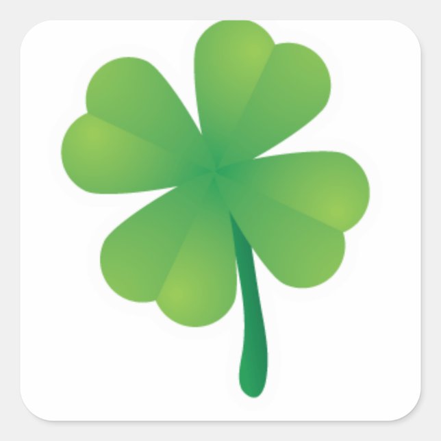 Helles Kleeblatt Saint Patrick Quadratischer Aufkleber (Vorderseite)