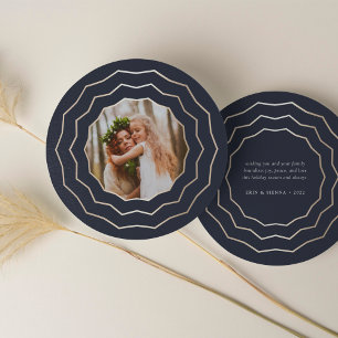 Helles Kreisrundes Feiertags-Foto Karte   Marinebl