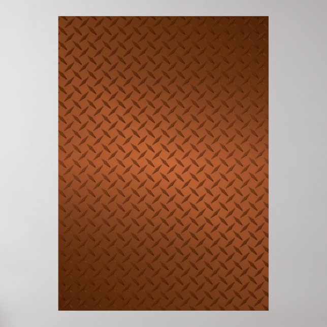 Helles Kupfer-Diamantplatten-Muster Poster (Vorne)