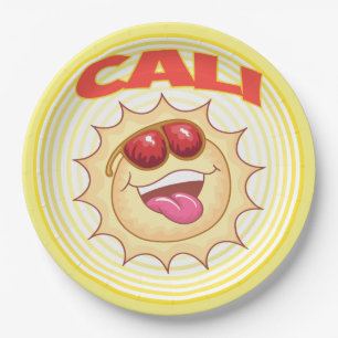 Helles Lächeln Cali Sun Pappteller
