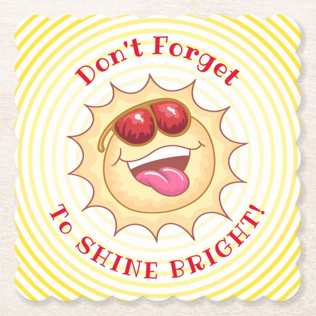 Helles Lächeln Sunshine Untersetzer (Vorderseite)