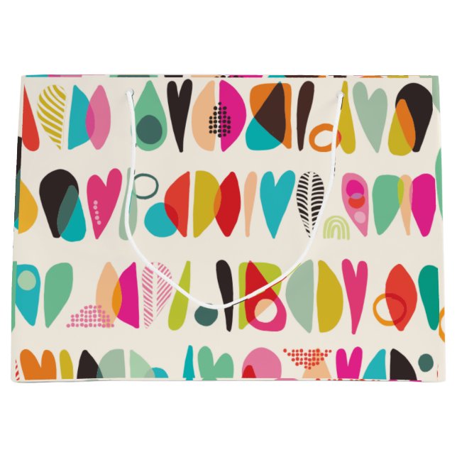 Helles, lebendiges, farbenfrohes Muster Große Geschenktüte (Vorderseite)