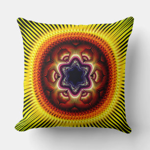 Helles leuchtendes psychedelisches Ornament Kissen