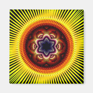 Helles leuchtendes psychedelisches Ornament Magnet