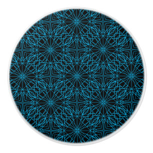 Helles Licht Blau Geometrisches Symmetriemuster Keramikknauf