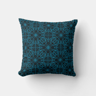 Helles Licht Blau Geometrisches Symmetriemuster Kissen