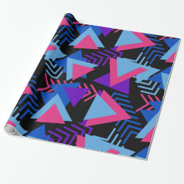 Helles lila, blaues, rosa Achtzigerjahre Geschenkpapier