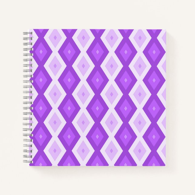 Helles lila Diamantmuster Notizbuch (Vorderseite)