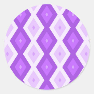 Helles lila Diamantmuster Runder Aufkleber