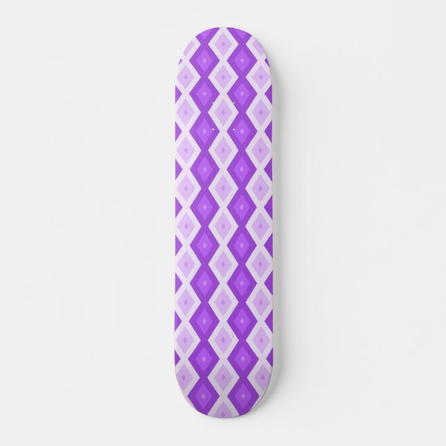 Helles lila Diamantmuster Skateboard (Vorne)