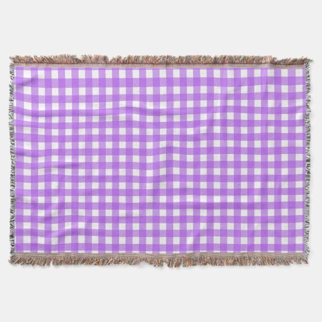 Helles lila Gingham Decke (Vorderseite)