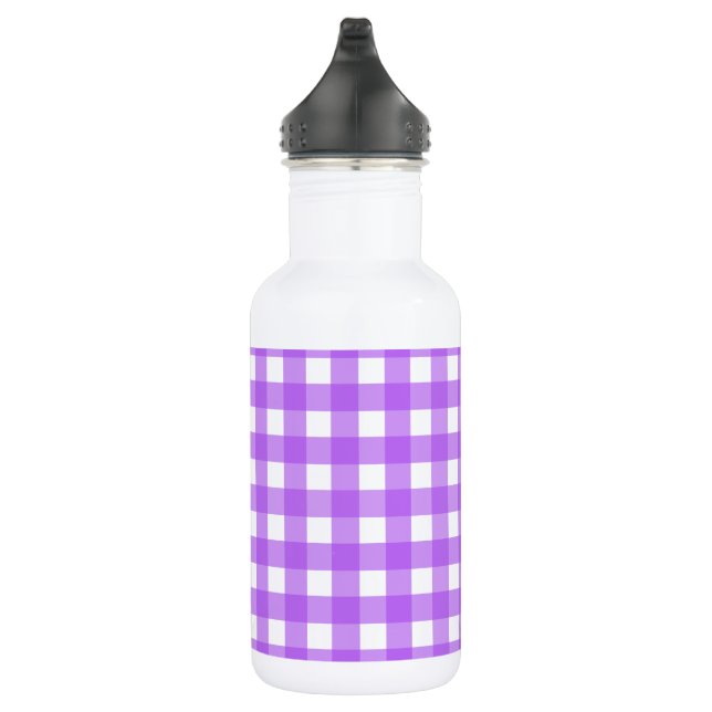 Helles lila Gingham Edelstahlflasche (Rechts)