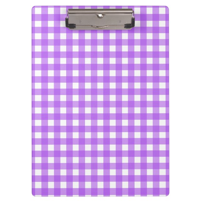 Helles lila Gingham Klemmbrett (Vorderseite)