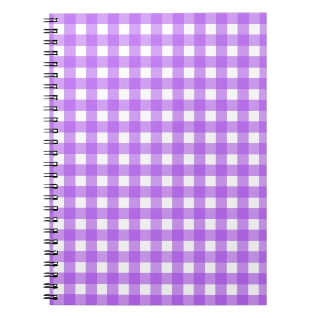 Helles lila Gingham Notizblock (Vorderseite)