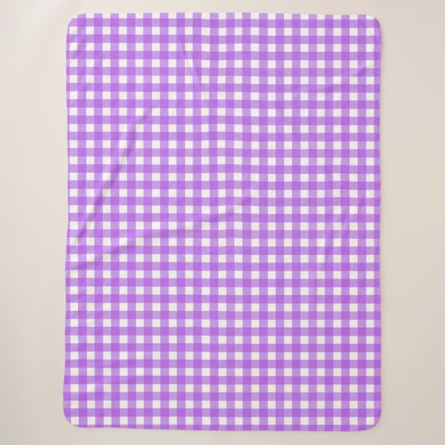Helles lila Gingham Sherpadecke (Vorderseite)