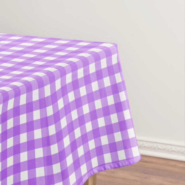 Helles lila Gingham Tischdecke (Beispiel)