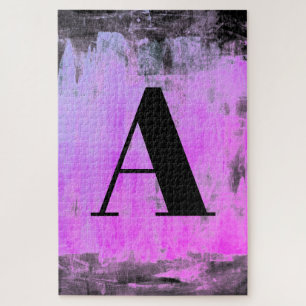 Helles Lila Rosa und schwarzes Monogramm