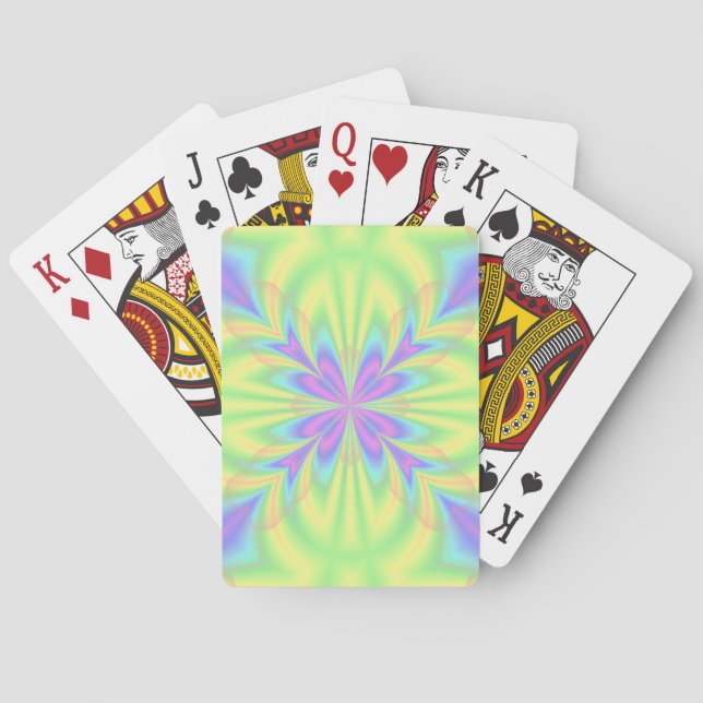 Helles Lila und grünes Muster Spielkarten (Rückseite)
